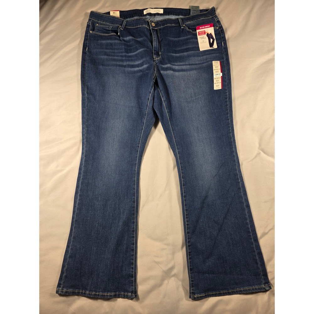 Signature Levi Strauss Mid Rise Bootcut Stretch Jeans 24M W37 L32 (Fits 44W 32L)